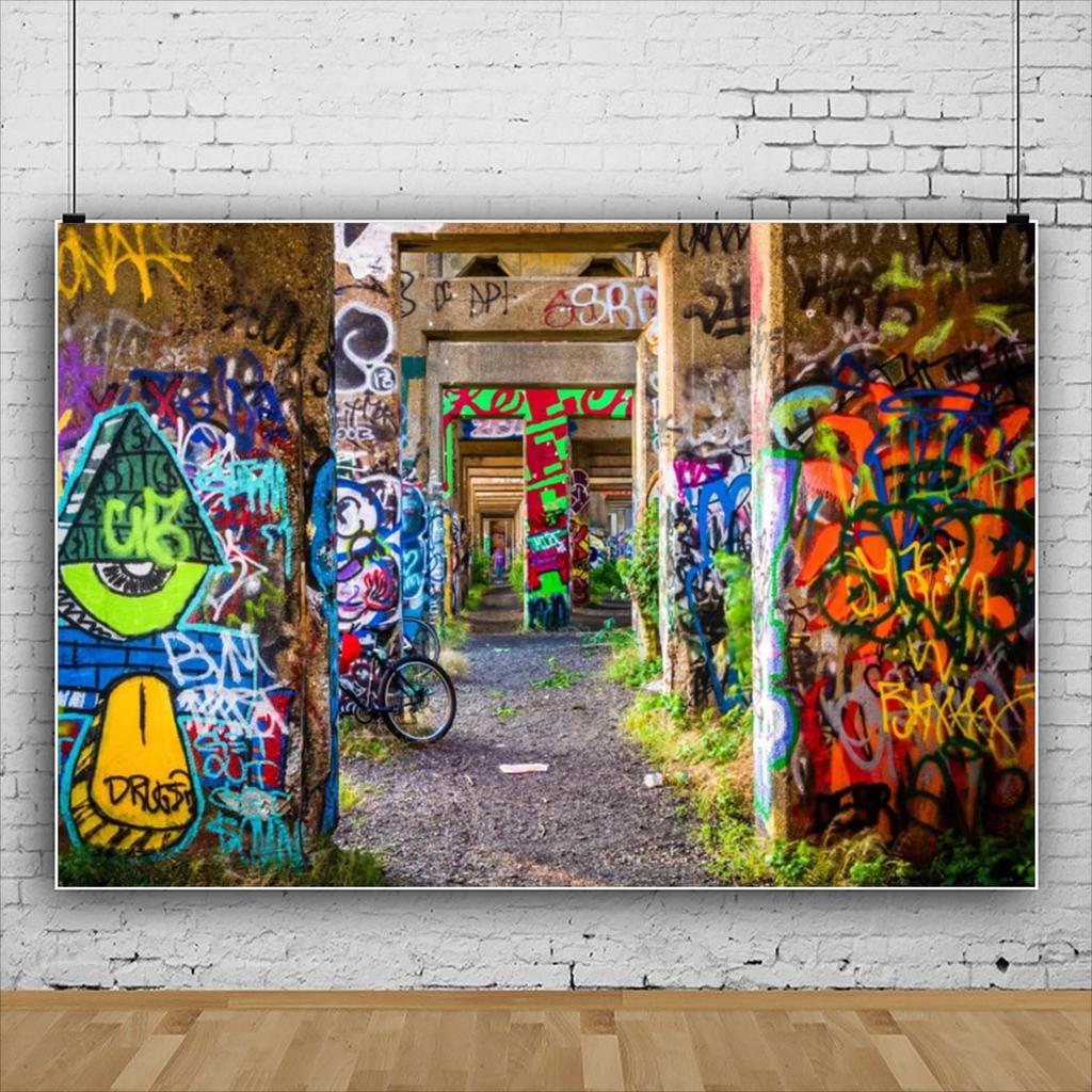 Old Graffiti Wall Grunge Portrait Photography Background Baby Birthday Backdrops Vinyl Photophone For Photo Studio Prop Decorate575