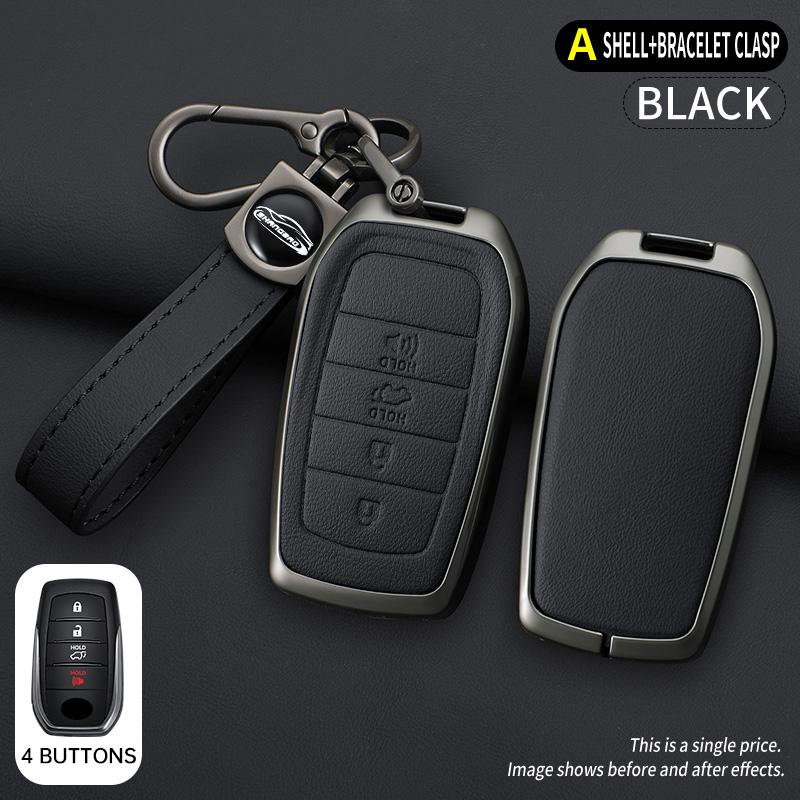 2 3 4 5 6 Buttons Car Key Case Cover For Toyota Gr Sport C-Hr Gazoo Rav4 Racing Mirai Avensis Zinc Alloy Keychain Accessories