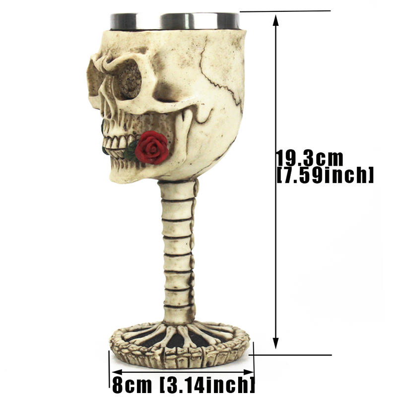Gothic Wine Glass with Pink Skull The Gothic Romance Tumbler Themmet Themmet Retro Stainless Steel & Wine Cups Best Halloween Birthday Gift | Wine