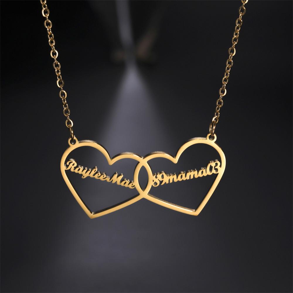 Cazador Custom Butterfly Heart Infinity Pendant Name Necklace for Women Stainless Steel Personality Names Necklace Jewelry Gift
