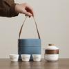 Suet jade travel tea set portable express cup outdoor teapot business activities souvenir gift to customers