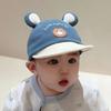 Summer Cute Baby Hat With Ears Cartoon Bear Toddler Girls Boys Baseball Cap Summer Casual Adjustable Kids Short Brimmed Caps