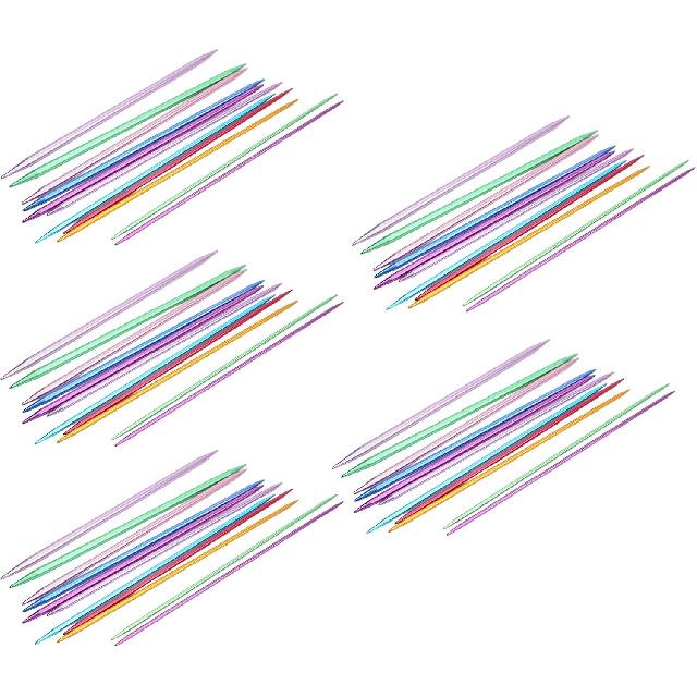 Knitting Needles Set, 55pcs One Set Aluminum Alloy Double Pointed Knitting Needles Kit Ergonomic Design Metal Long Weaving Needles Set for Household