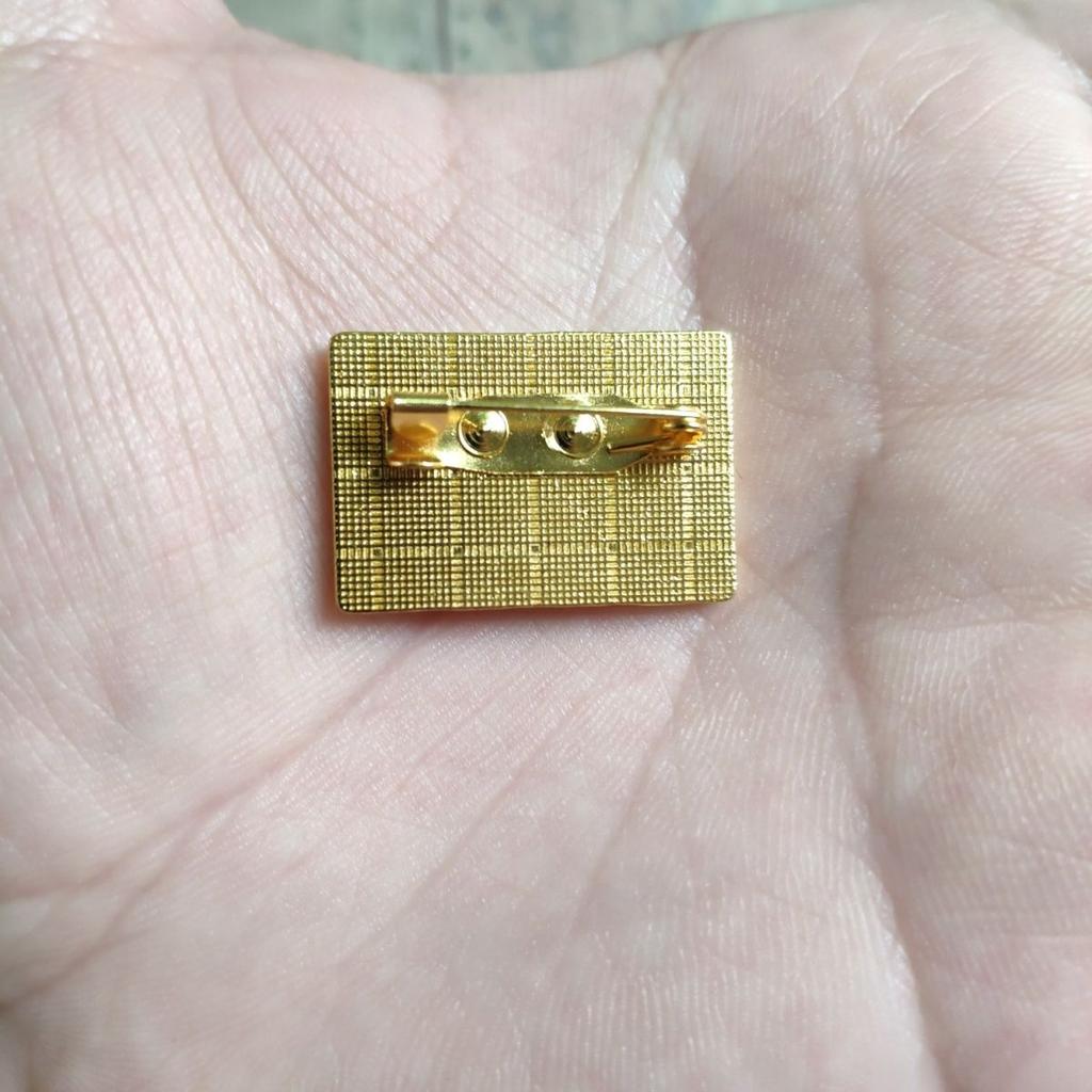 Brož s palestinskou vlajkou vyrobená z materiálu slitiny zinku potaženého PVC. Absolvoval specializovaný model