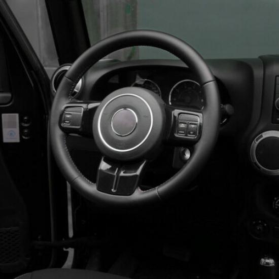 3pcs Steering Wheel Cover Trim for Jeep Compass 2011-2016 /Wrangler JK 2011-2017