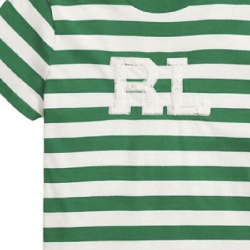 Polo Ralph Lauren Logo Striped Crew Neck Cotton Short Sleeve T-Shirt Women Tops 211906406-004