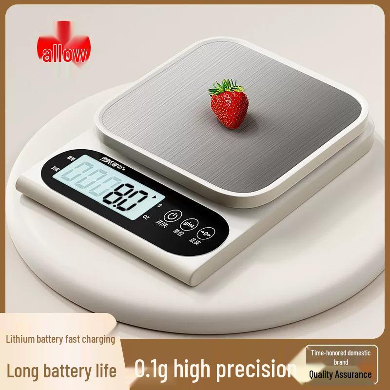 Precision Kitchen Electronic Scale - Compact Food and Baking Gram Scale Basic White серебряный