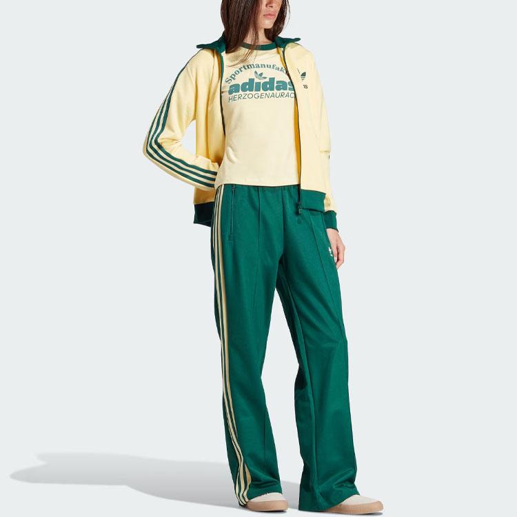 adidas Originals Retro Stampa Grafica Giuntata Slim-Fit T-Shirt Sportiva Top Donna Giallo IT9868
