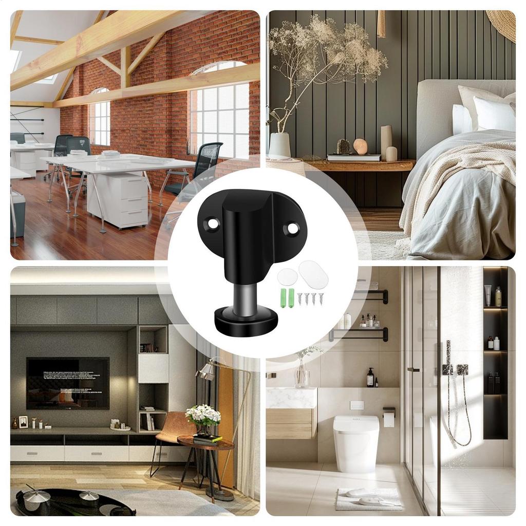 Doorstops For Inside Door Magnetic Door Holder Stopper Floor Mount Adjustable No Drill Catch For Living Room Bedroom Kitchen