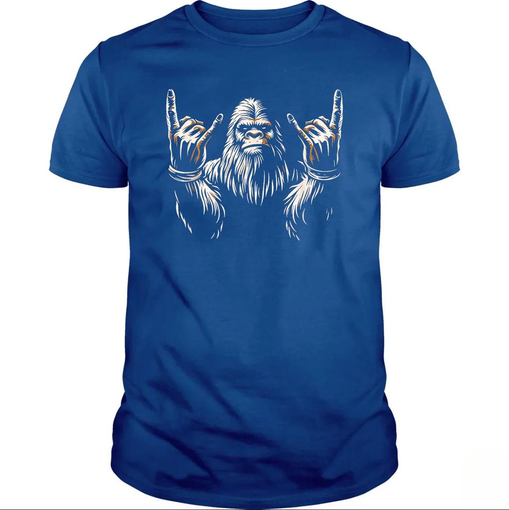 Bigfoot Rock on Summer Trendy Casual TShirt Mens and Womens Luxury Brand Top