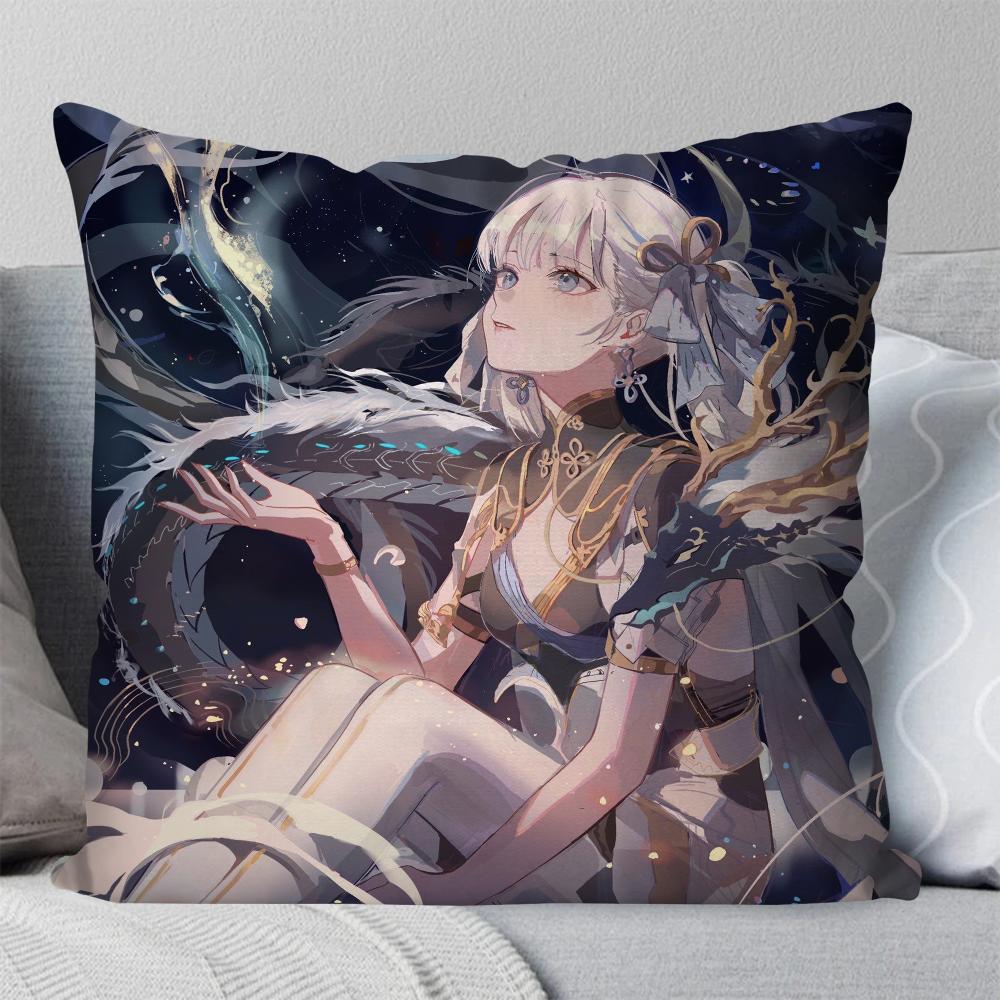Jinhsi Anime Game W-Wuthering Waves Pillow Case Square Pillow Bedroom Sofa Leisure Comfort Car Living Room Home Decoration 40X40