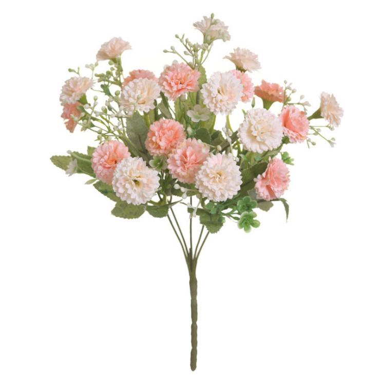 [1 Bouquet] 20 Heads Carnation Simulation Hydrangea Artificial Flowers Fake Silk Flower Garden Small Lilac Flowers Decor