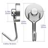 BTLIN Magnetic Hooks, Strong Neodymium Magnets, 20mm Diameter, Maximum Load Capacity 15kg, Suitable for Kitchens, Refrigerators, and Offices, Pack of