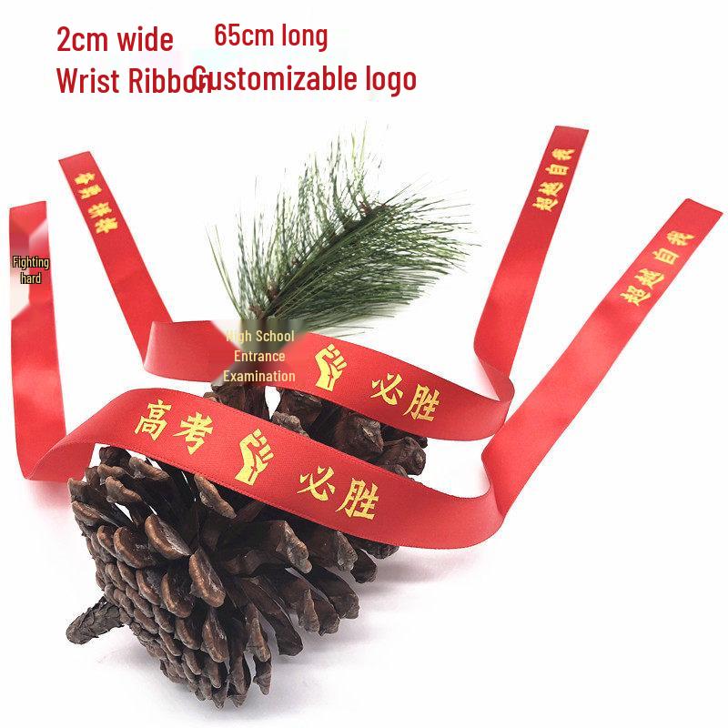 100-Day Must-Win Red Wristband for Exam Success with Custom Logo