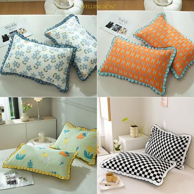 Single Pack 48*74cm Korean Style Lace Pillowcase Cotton Bed Pillow Cover (core Not Included)