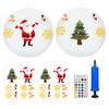 2PCS Solar Powered LEDs Floatings Pool Lights with 2PCS Santa Claus Design Sticker RGBW 16 Color