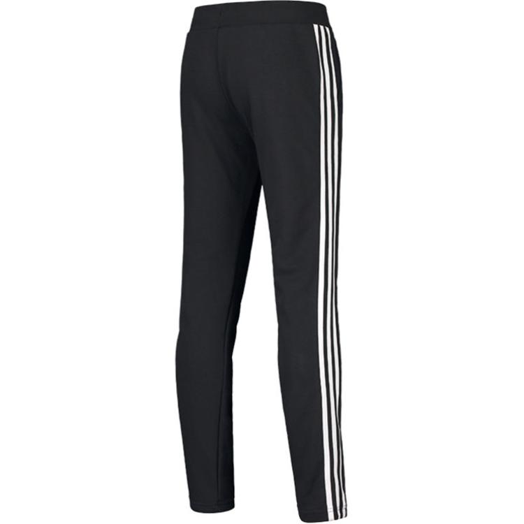 Adidas Three Stripe Simple Lace-Up Casual Mid-Rise Sports Pants Women Pants Black DT2408