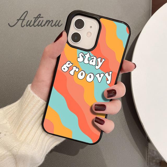Groovy Phone Case for iPhone 11 12 13 14 Pro Max Mini X XR XS SE 2020 5 6S 7 8 Plus Samsung Galaxy S21 S22 Cover Shell