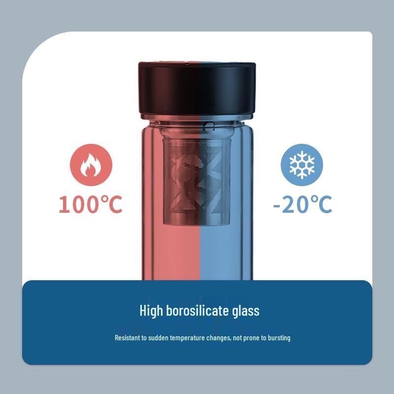 Thermos Double-Layer Borosilicate Glass Tea Mug