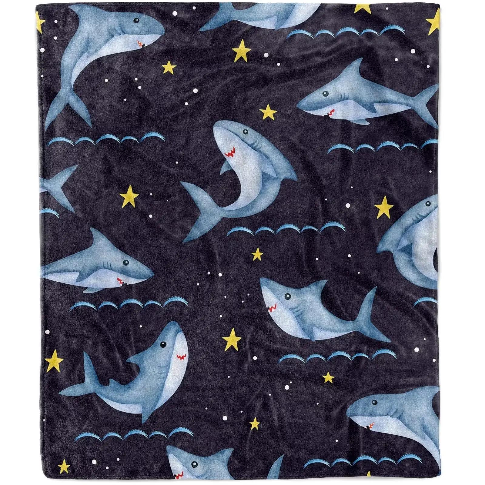 Blanket Shark Blankets Fleece Throw Blanket Ultra Soft Flannel Bed Blanket Warm Fuzzy Plush Blanket 50 X40 30x40in