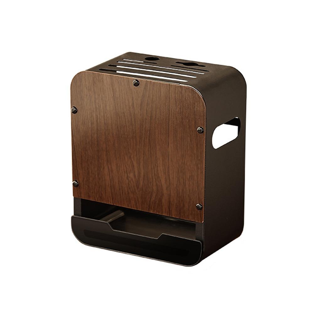 

Carbon Steel Cutter Holder Large Capacity Space Saving Cutlery Drying Rack with Water Tray Wall Mounted Chopstick Bucket