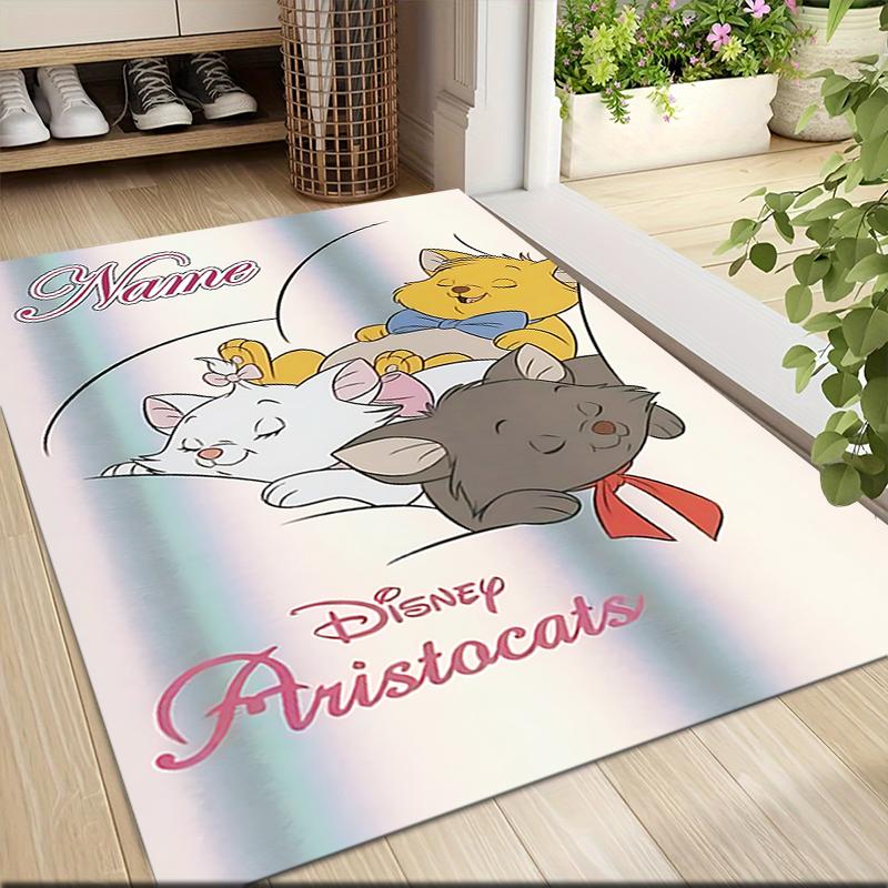 Custom Name Pink Cats Theme Carpet Rug Customizable Soft Washable Anti-Slip Home Living Room Sofa Mats Personalized Rug. 0909415
