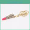 Elegant Crystal Rhinestone Lipstick Keyring Charm With Premium Zinc Alloy Build