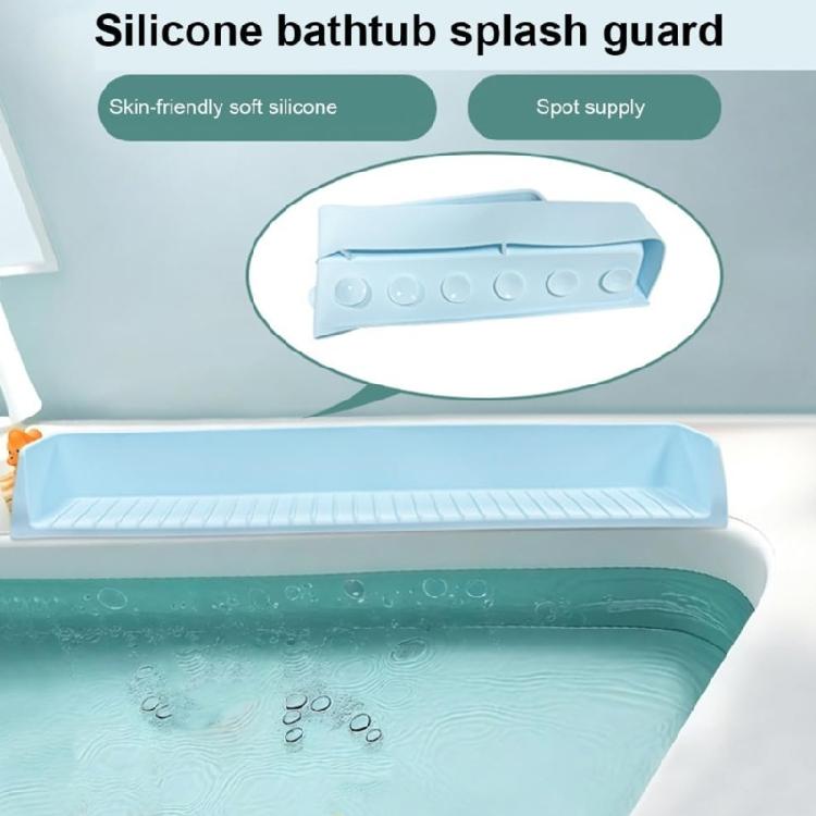 Kids Bathtubs Splash Protectors With 11 Suction Cups And Toy Storage Shelf Flexible Silicone Water Barrier For Baby Bath Time