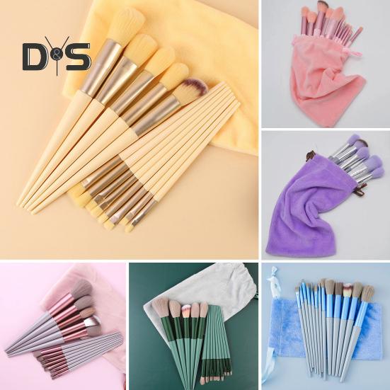 13Pcs/Set Makeup Brush Kit Portable Professional Foundation Loose Powder Blush Eyeshadow Concealer Lip Eyebrow Blending Cosmetic Brush Tools