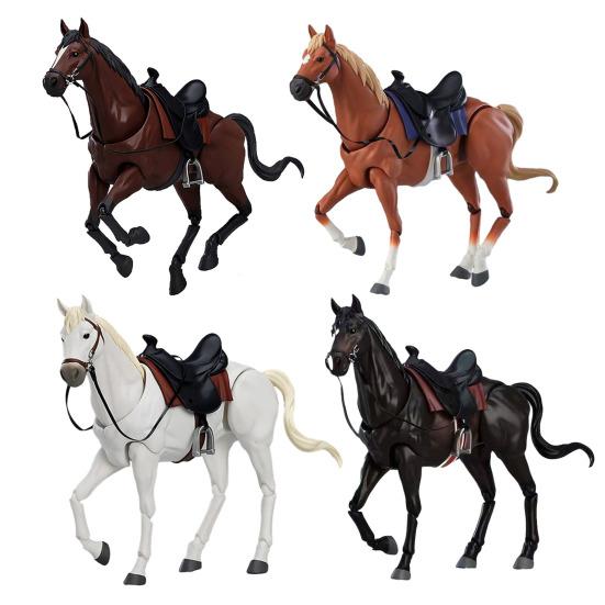 PVC Pferdefigur Bewegliche Gelenke Simulationspferd Figur mit Sattel Miniatur Pferdemodell Sammlerstück Spielzeug Dekoration Ornament