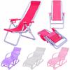 Furniture1:6/1:12 Plastic Garden Bench Chair Doll Beach Chair Foldable Deckchair Dollhouse Decor Doll Chair Toy Doll Accessories