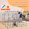 SucceBuy Fort Building Kit for Kids Building Toys with 120 Rods 60 Balls Indoor Outdoor Play Tent for Children Educational Gift