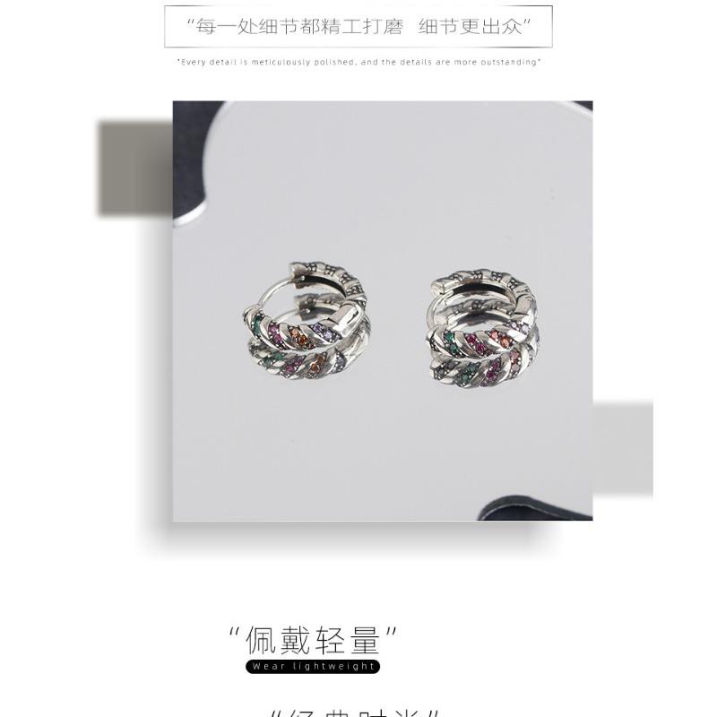 Vintage Colored Diamond Twist Earrings For Men And Women Luxury Zircon Ear Buckles