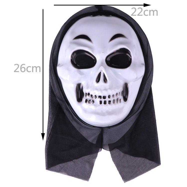 Pullover Ghost Skull Halloween Prank Mask - Shock & Scream Masquerade Face