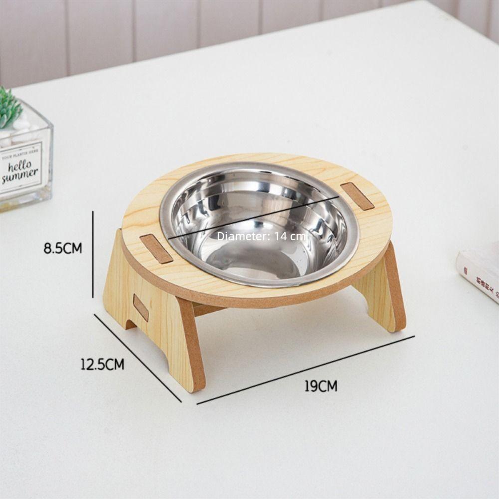 Wooden Cat Food Bowl Non-Slip Dog Food Bowl Practical Cat Food Container  Home