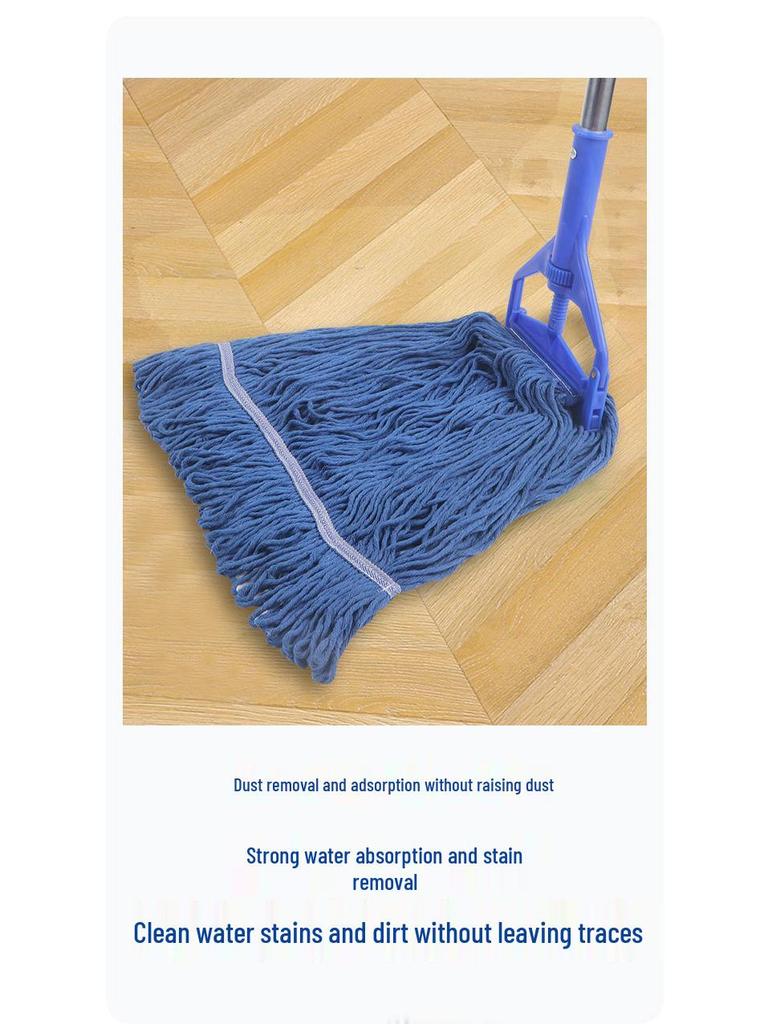 Four-Color Cotton Yarn Wax Mop with Replaceable Stainless Steel Threaded Clip Head