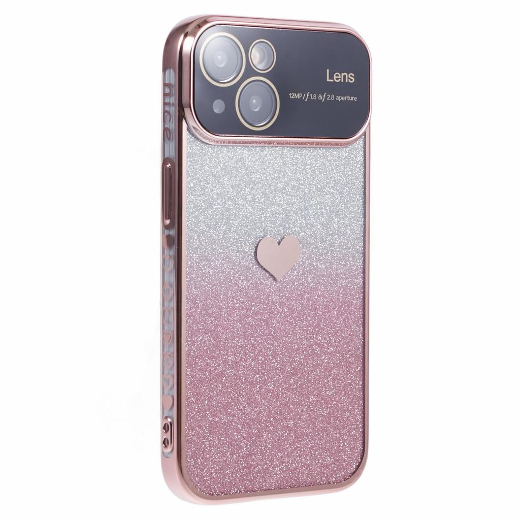 For iPhone 15 TPU Case Sparkly Glitter Electroplating Edge Phone Cover