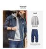 Men's American Retro Denim Detroit Jacket: Washed & Distressed Casual Lapel for Spring