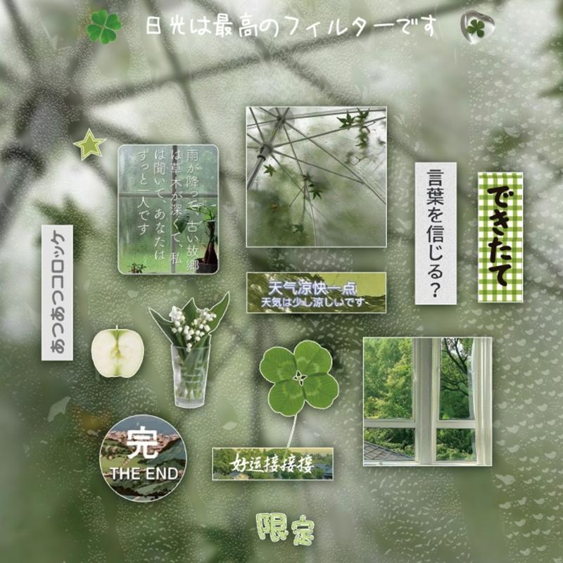 6 Sheets Adhesive Sticker Retro Decal Food Sticker Asthetic Decal Scrapbooking Sticker Cartoon Decal Fish Sticker