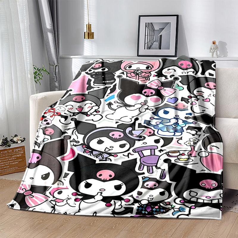 

1pc Kuromi Collage Throw Blanket, Cartoon Character Decorative Blanket for Room, Soft Bedding Cover, Perfect Gift for Birthday or Holiday Season, Suit 130x150cm