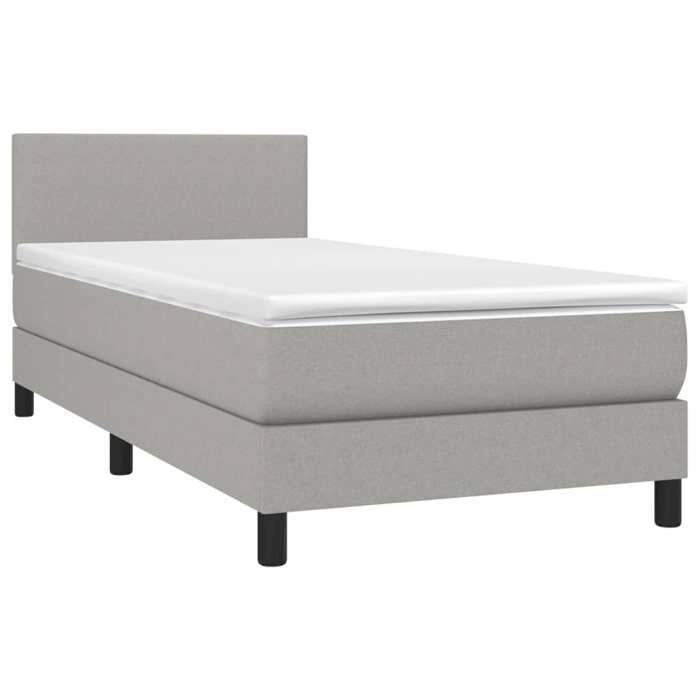 Maison Exclusive - Sommier à lattes de lit avec matelas et LED Gris clair 90x190cm