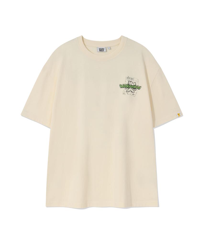WACKY WILLY Kiki'S Island Graphic Short Sleeve T-Shirt Cream