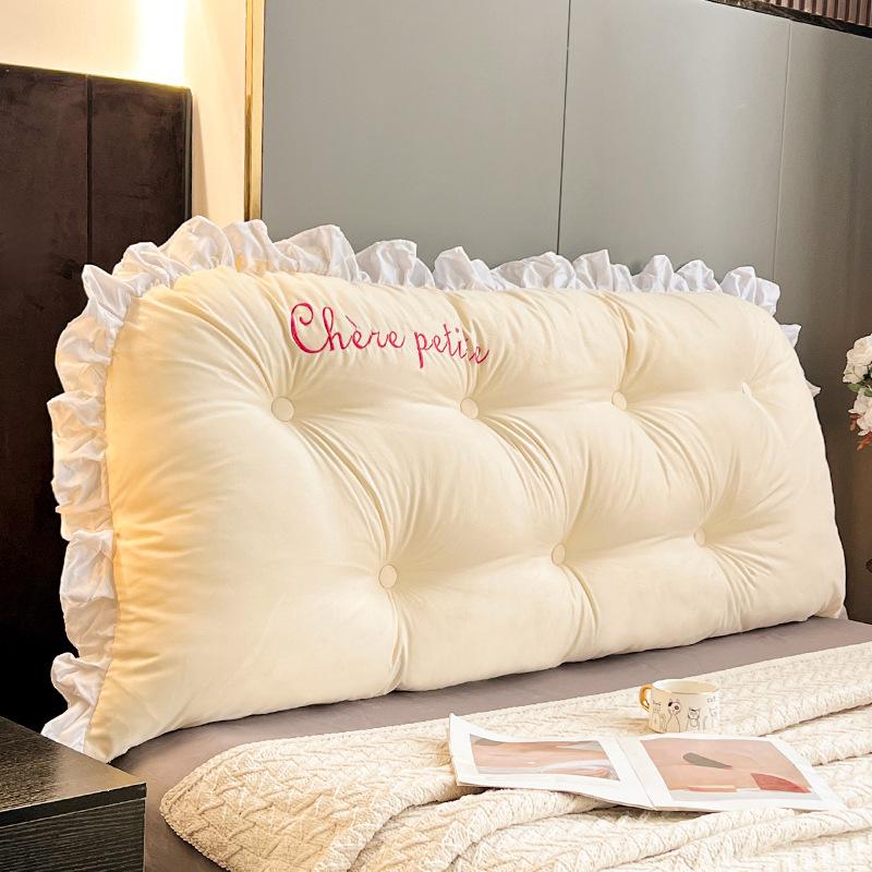 Large Backrest Support Pillow Giant Tatami Cushion Lace Headboard Pillows Neck Filling Pillow Bedside Mattress Backrest Removable Washable Soft Mat