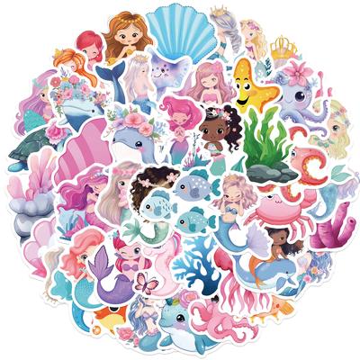 50 Cartoon Mermaid Sticker Sticker Bag Suitcase Water Cup Notebook Ins Creative Sticker