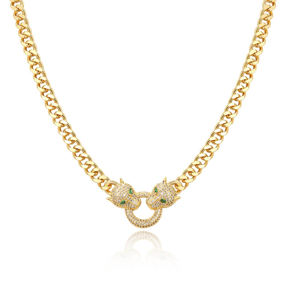 New Fashion Jewelry Copper Set Zircon 18K Gold plated Animal Leopard Necklace Bracelet Elegant Women's Party Accessories