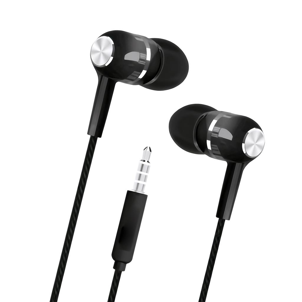 Wired Sport Earphone Stereo Earbuds with Microphone Good Bass for Laptop PC Mobile Phone