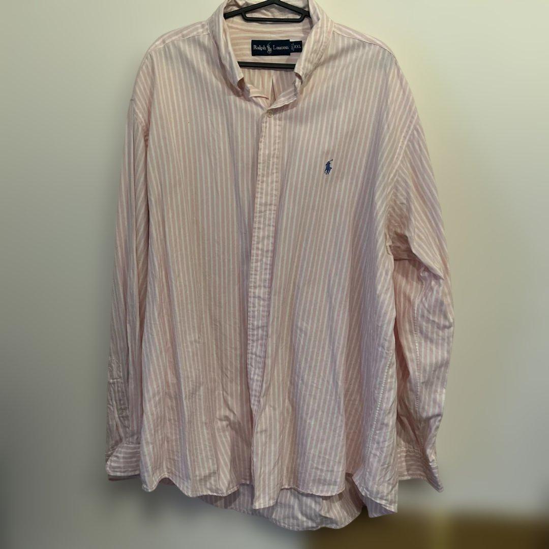 

[USED] Ralph Lauren pink striped shirt XXL