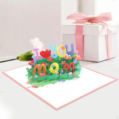 Mother's Day Card I Love You Mom Popup Decor Novelty Birthday for Gift 3D
