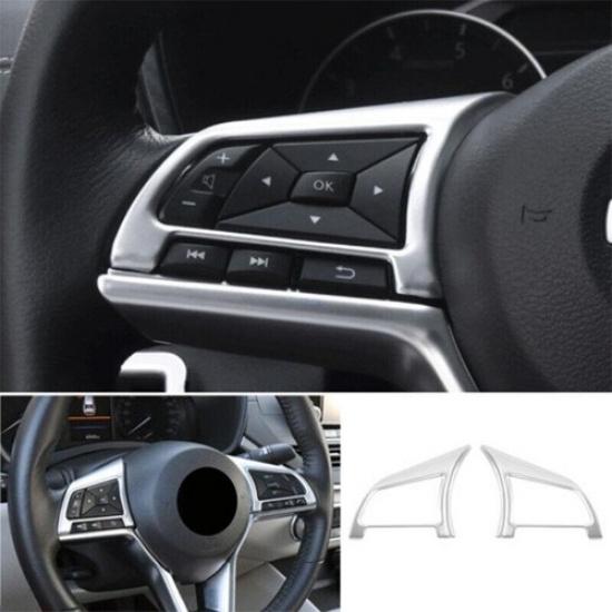 For Nissan Altima/Teana - ABS Silver Steering Wheel Button Cover Trim 2X