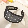 Women Mesh Headband with Faux Pearl Design Lightweight Comfortable Wide-Edged Hair Hoop Hair Accessories